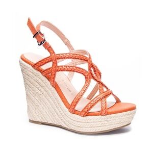 Chinese Laundry Orange Wedge Sandals